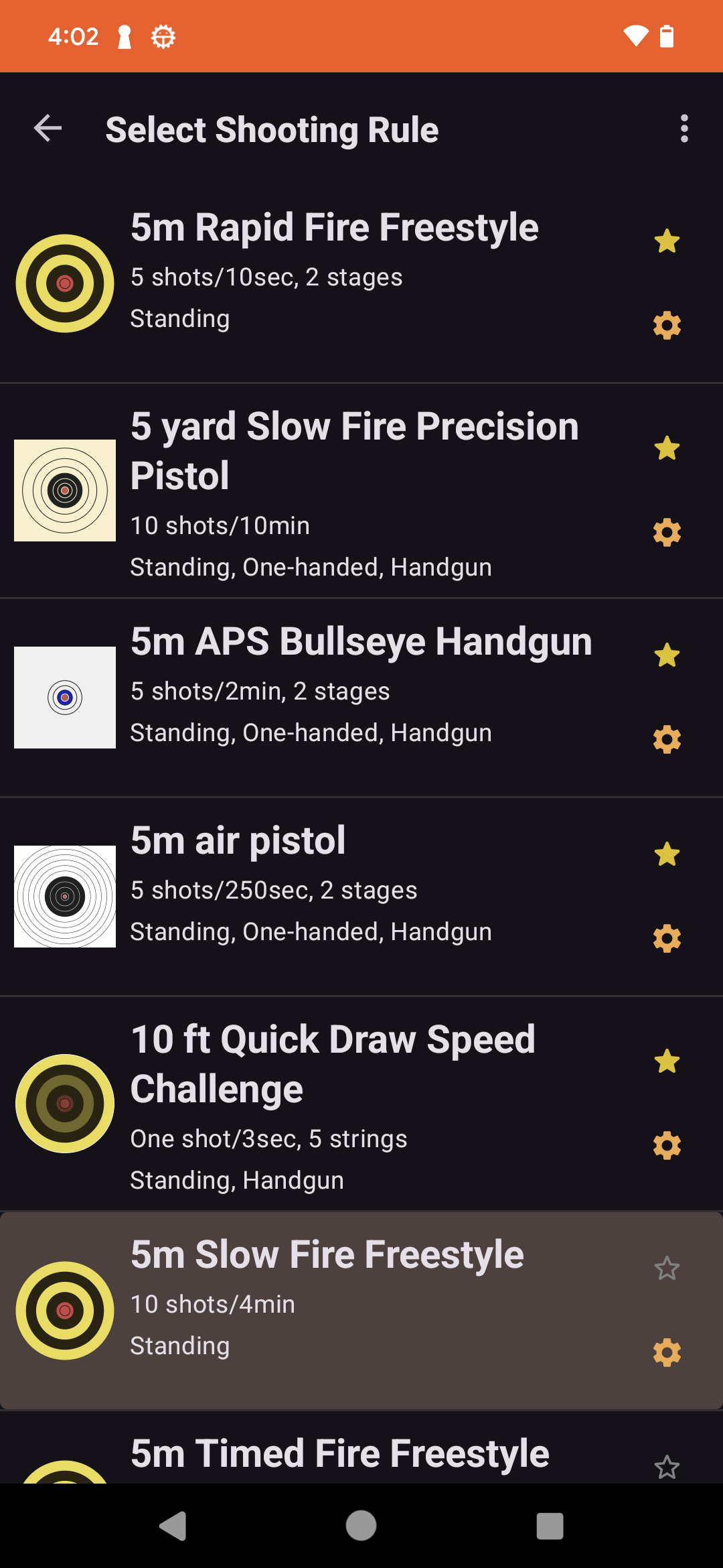 Shooting Competition List Screen